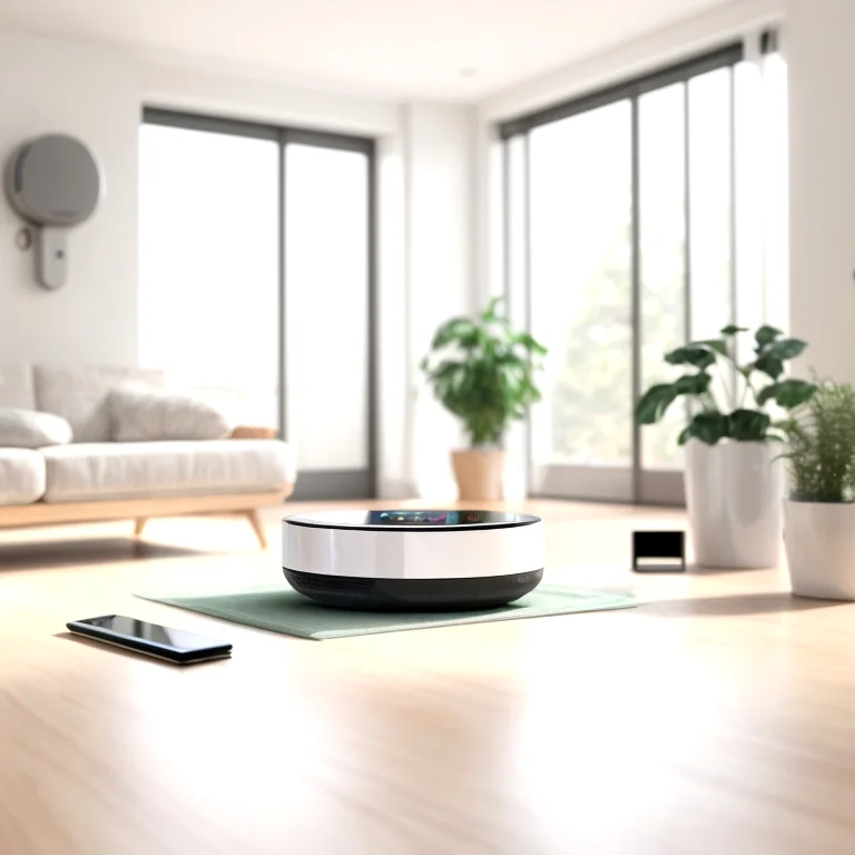 Smart speaker on a kitchen counter