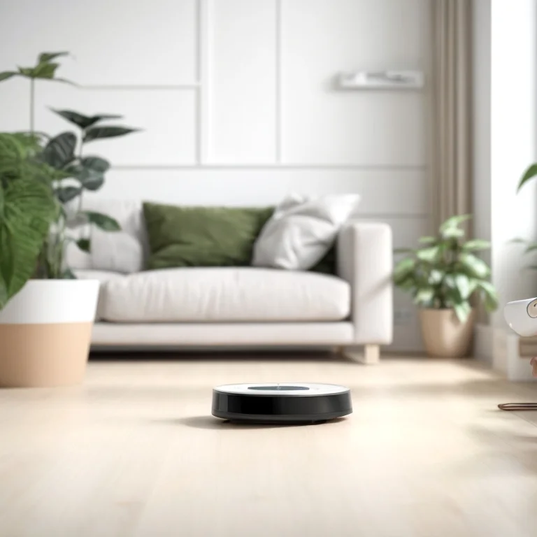 AI light bulb illuminating a living room